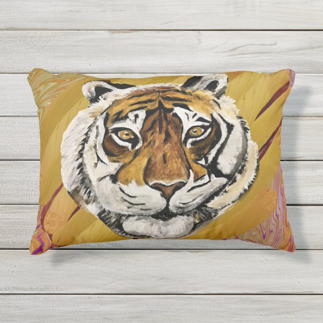 Tiger Tai Chi Tiger Face Outdoor Pillow (Front)