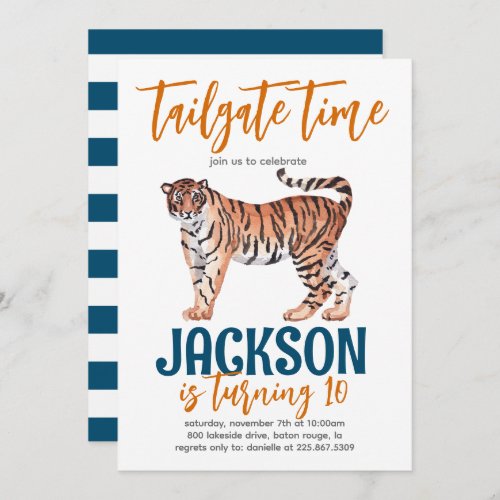 Tiger Tailgate Birthday Invite