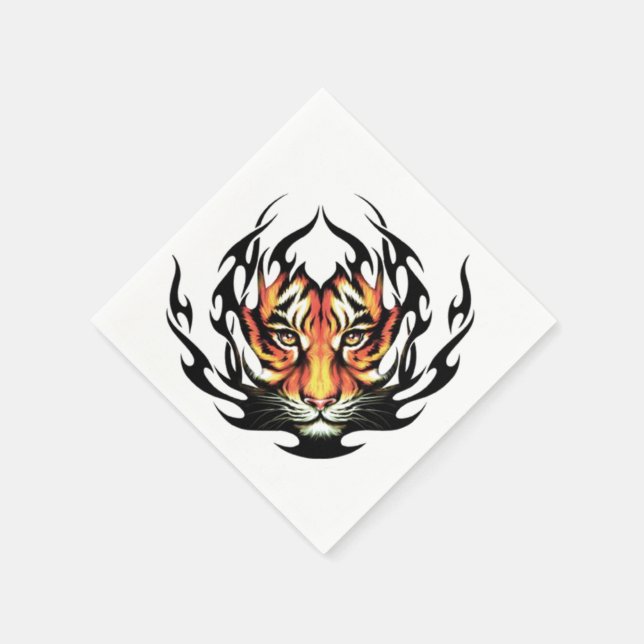 Tiger Tattoo Paper Napkins (Corner)