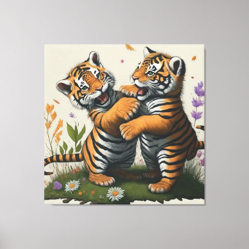 Tiger Teamwork Canvas Print
