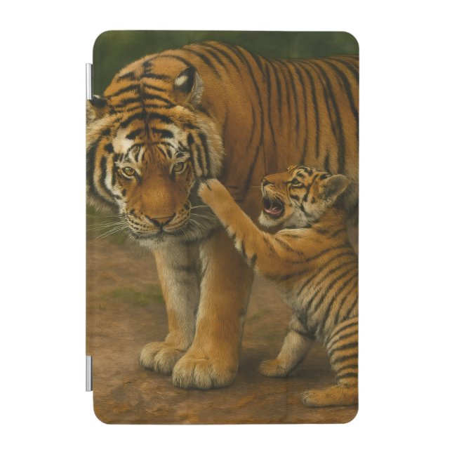 Tiger Tenderness - Parent and Cub in Forest iPad Mini Cover (Front)