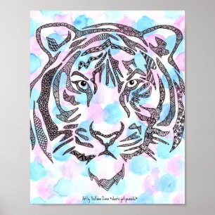 Tiger Tessellation Pattern Poster Paper