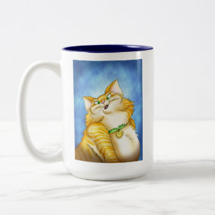 Tiger the Happy Cat Two-Tone Coffee Mug