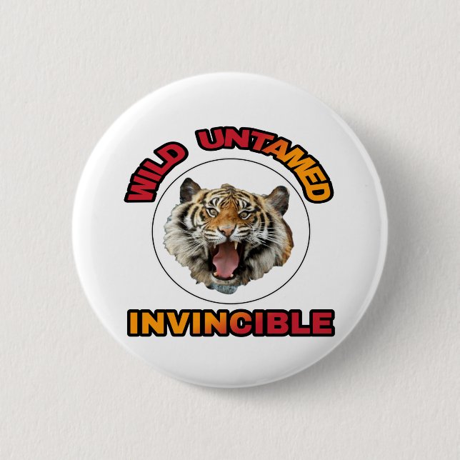 Tiger  the king of the jungle and all animals button (Front)