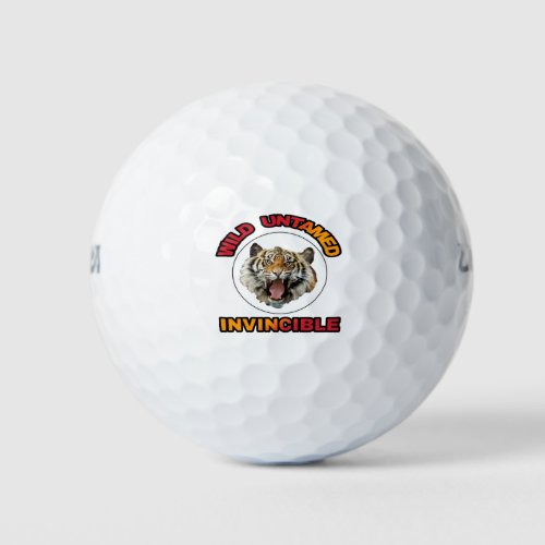 Tiger  the king of the jungle and all animals golf balls