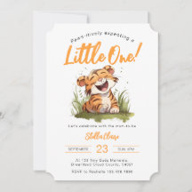 Tiger Themed Baby Shower Invitation