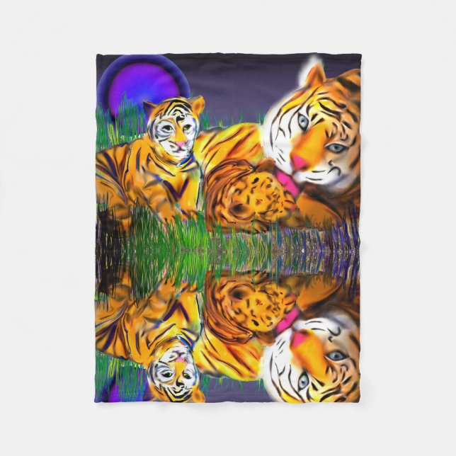 tiger throw fleece blanket (Front)