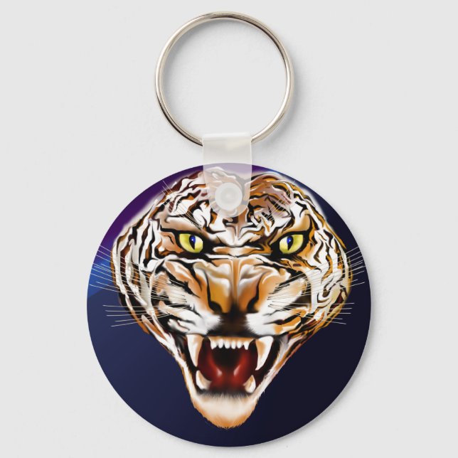 Tiger Tiger Burning Bright poster Keychain (Front)