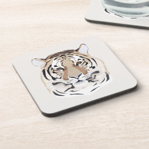 Tiger, tiger face, symbol of 2022 beverage coaster