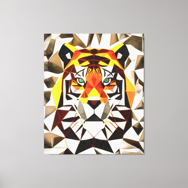 Tiger Tiger Fearful Symmetry Geometric Art Canvas Print (Front)