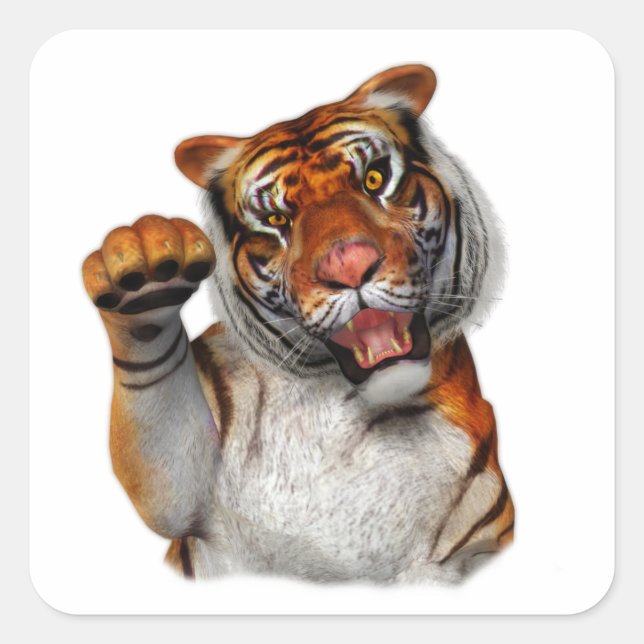 Tiger, Tiger Square Sticker (Front)