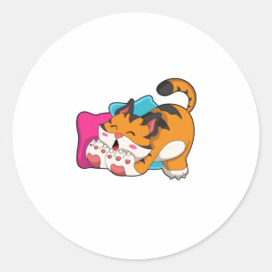 Tiger tired classic round sticker