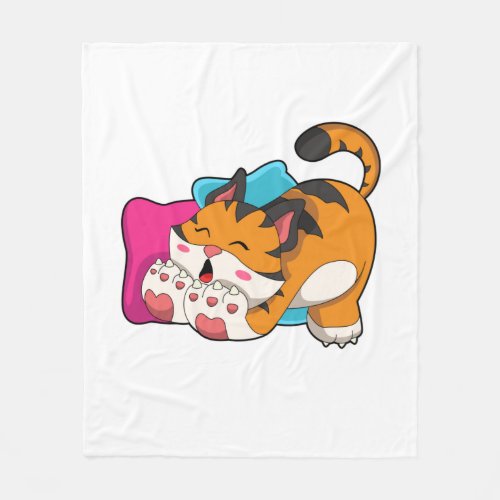 Tiger tired fleece blanket