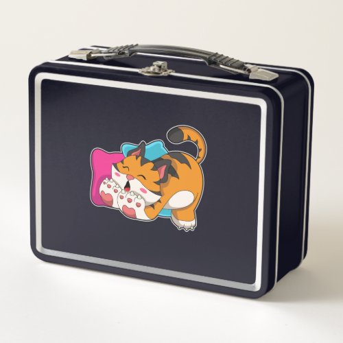 Tiger tired metal lunch box
