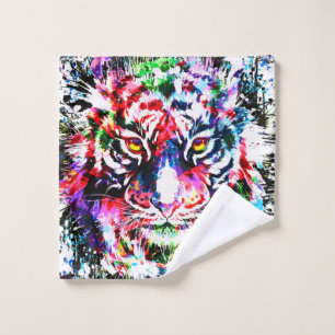 Tiger Towels Colorful Drawing Abstract Art