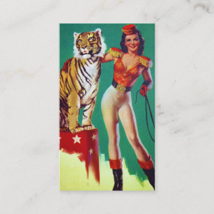 Tiger Trainer Pin-Up Girl Business Card