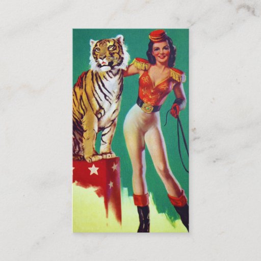 Customizable Tiger Trainer Pin-Up Girl Business Card Templates