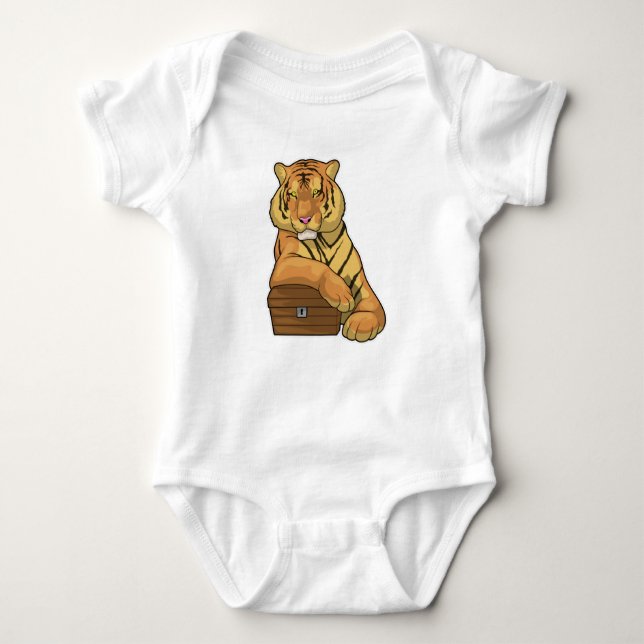 Tiger Treasure chest Baby Bodysuit (Front)