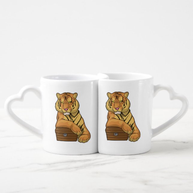 Tiger Treasure chest Coffee Mug Set (Front Nesting)