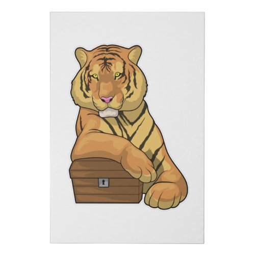 Tiger Treasure chest Faux Canvas Print