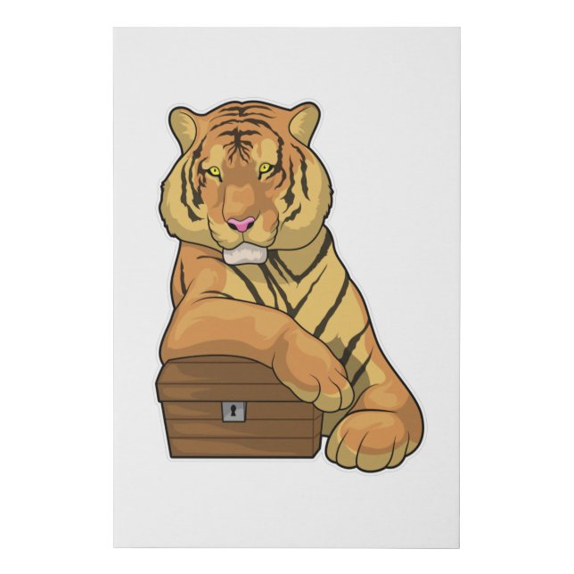 Tiger Treasure chest Faux Canvas Print (Front)