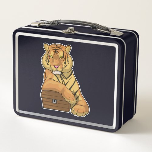 Tiger Treasure chest Metal Lunch Box