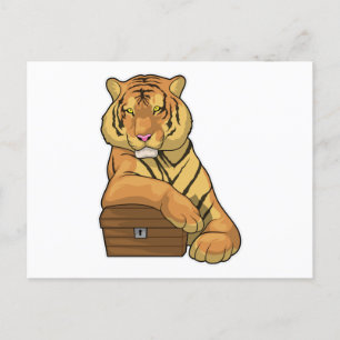 Tiger Treasure chest Postcard