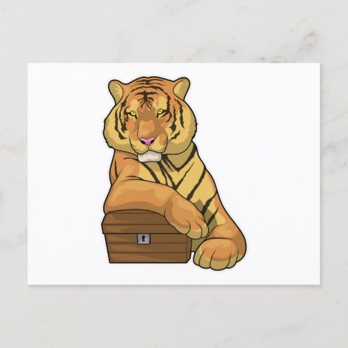 Tiger Treasure chest Postcard