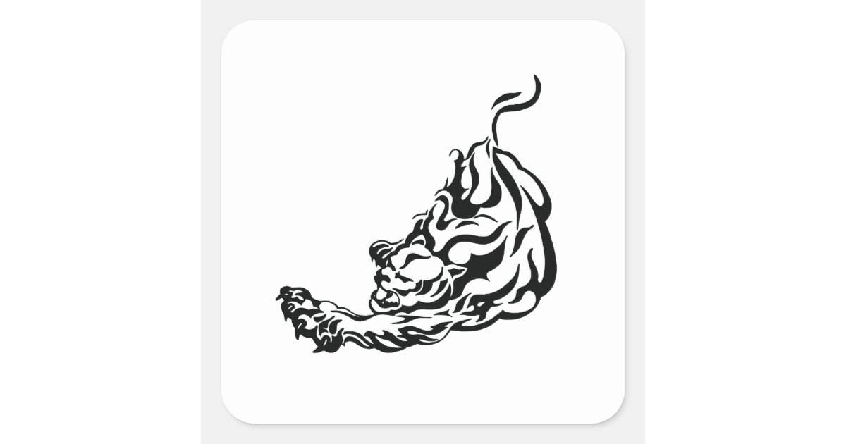 Tiger Tribal Tattoo Square Sticker | Zazzle Tiger Tribal Tattoo Square Sticker | Zazzle