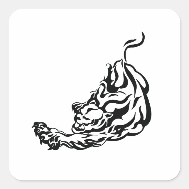 Tiger Tribal Tattoo Square Sticker (Front)