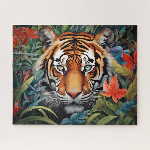 Tiger Tropical Jungle Art Jigsaw Puzzle