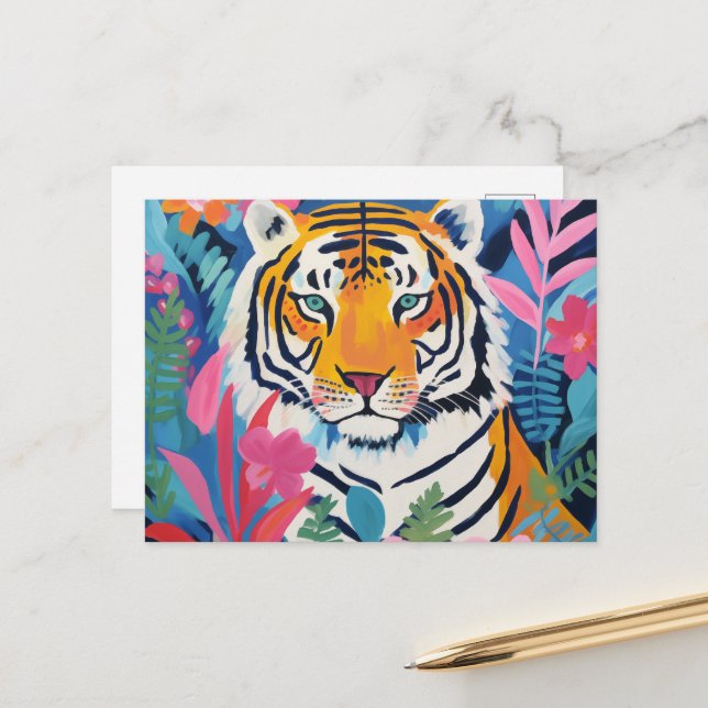 Tiger Tropical Postcard (Front/Back In Situ)