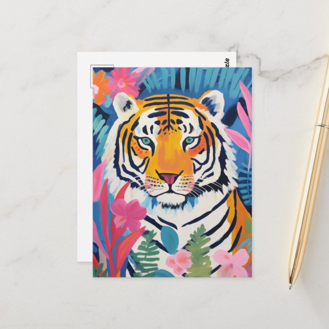 Tiger Tropical Postcard (Front/Back In Situ)