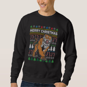 Tiger Ugly Christmas Sweater Wildlife Series