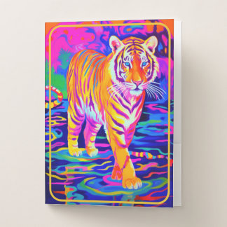 Tiger & Unicorn Neon Pocket Folders - Set of 5