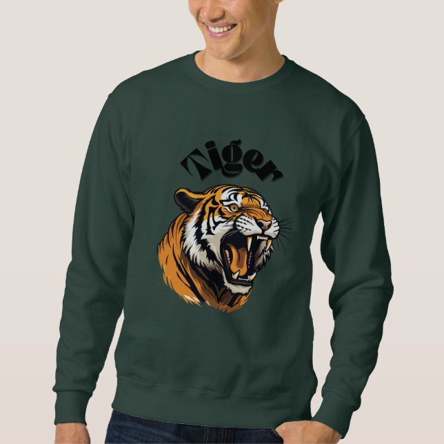 Tiger unisex round neck sweater (Front)
