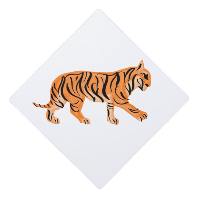 Tiger V-neck Graduation Cap Topper (Front)