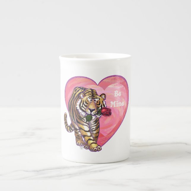 Tiger Valentine's Day Bone China Mug (Front)