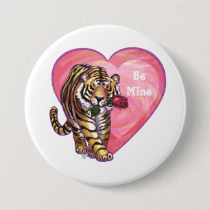 Tiger Valentine's Day Button