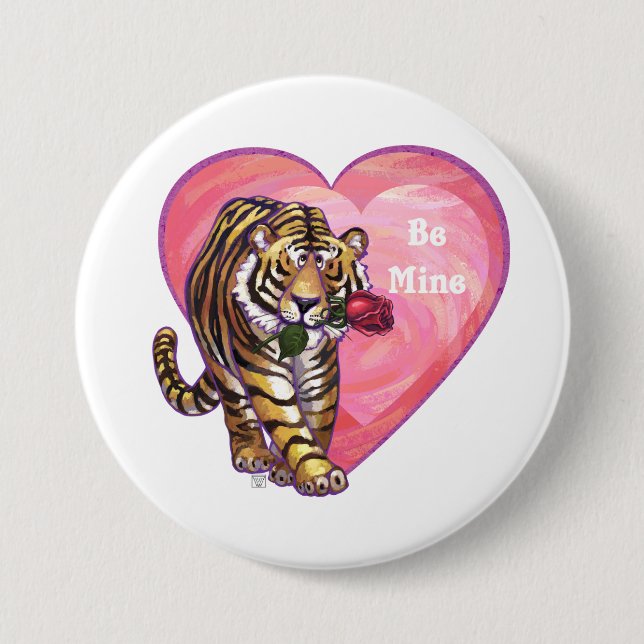 Tiger Valentine's Day Button (Front)