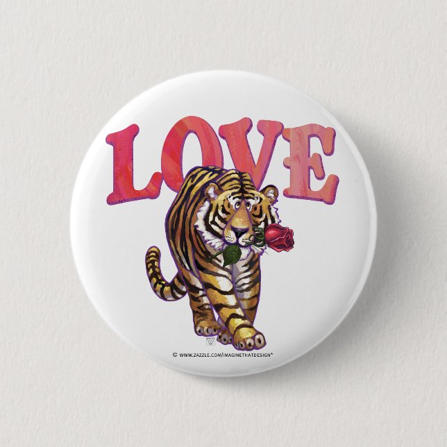 Tiger Valentine's Day Button (Front)