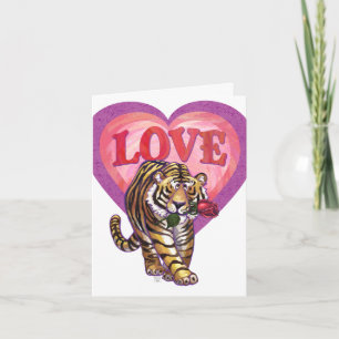 Tiger Valentine's Day Holiday Card