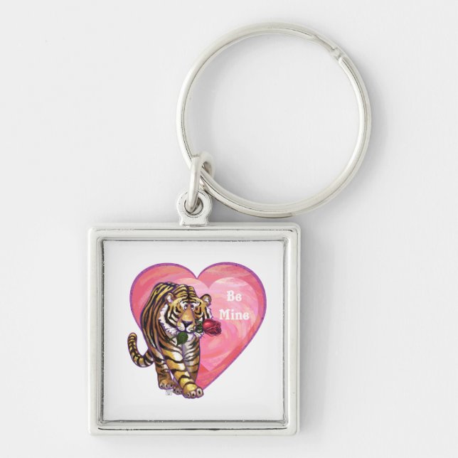 Tiger Valentine's Day Keychain (Front)