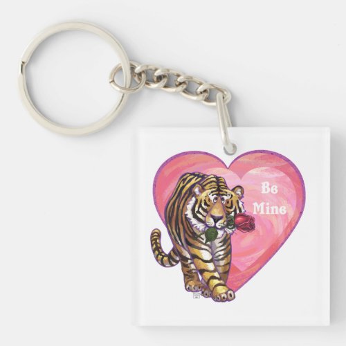 Tiger Valentines Day Keychain