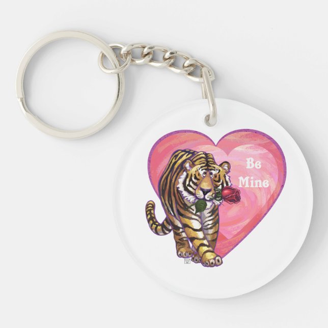 Tiger Valentine's Day Keychain (Front)