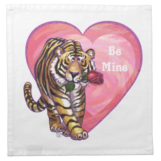 Tiger Valentine's Day Napkin (Front)