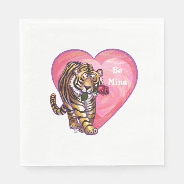 Tiger Valentine's Day Napkins (Front)