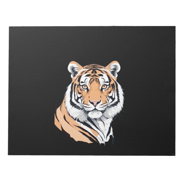 Tiger Vector Art with Vibrant Colors Notepad (Front)