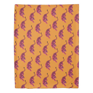 Tiger - Vibrant Pink Duvet Cover