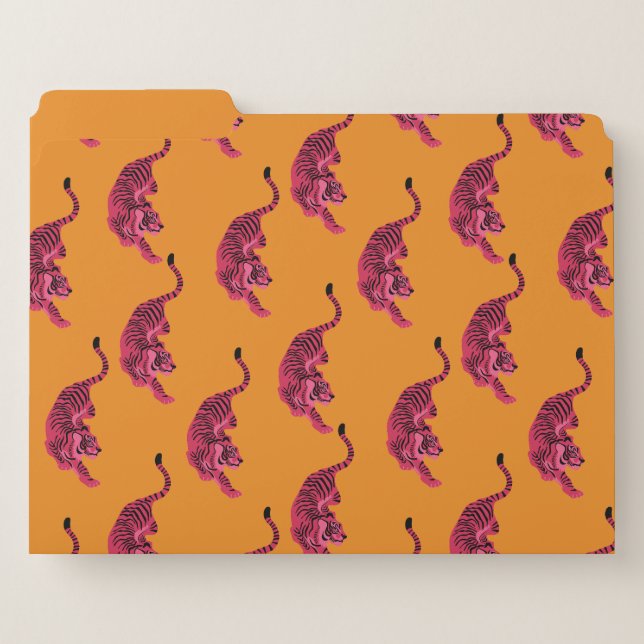 Tiger - Vibrant Pink File Folder (Front Left)